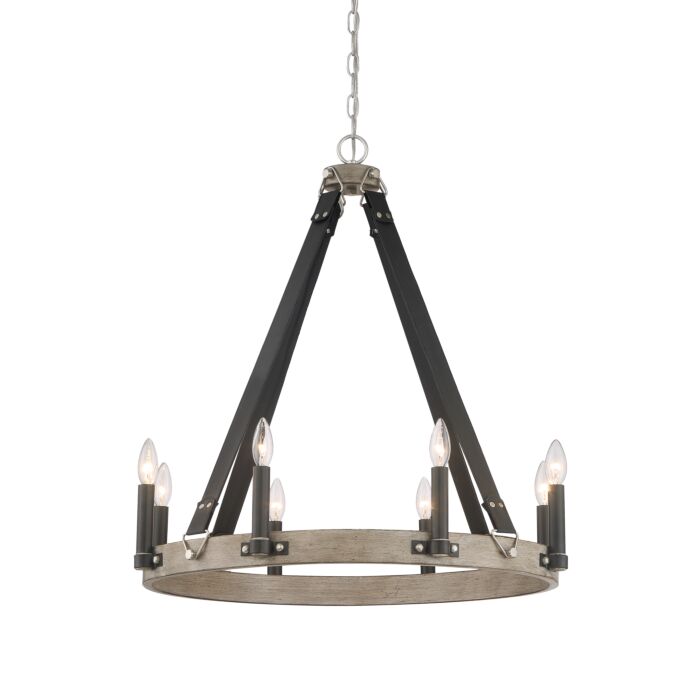 Minka Lavery Rawson Ridge 8 Light Chandelier in Aged Silverwood And Coal