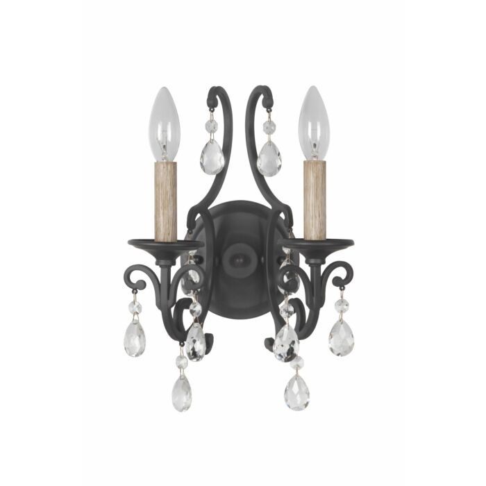 Craftmade Bentley 2 Light 14 Inch Wall Sconce in Matte Black