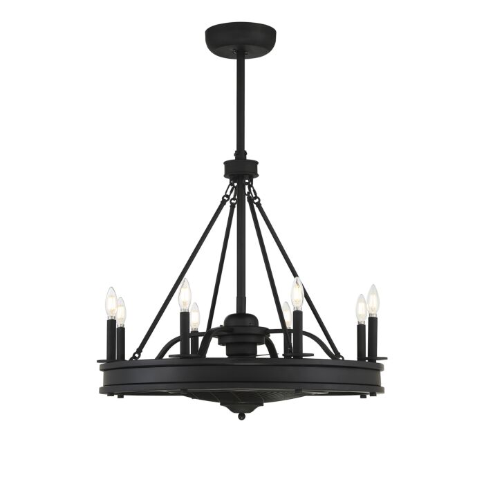 Savoy House Lyon 8 Light Fan D'Lier in Matte Black