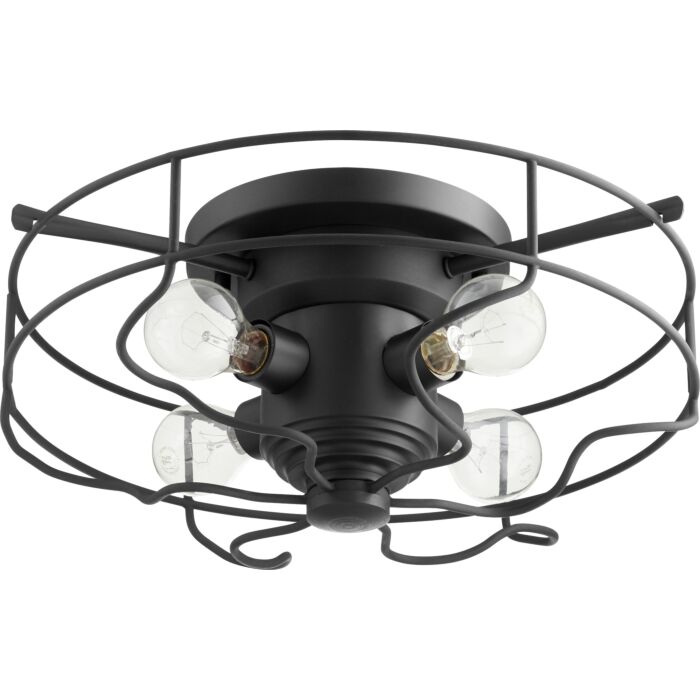 Quorum Vintage 4 Light 18 Inch Flush Ceiling Light in Noir