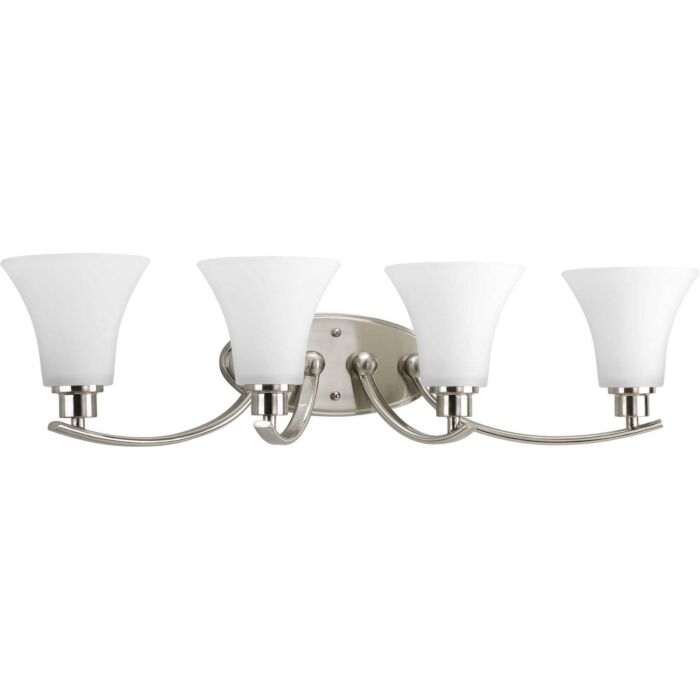 Joy 4-Light Bathroom Vanity Light Bracket in Brushed Nickel