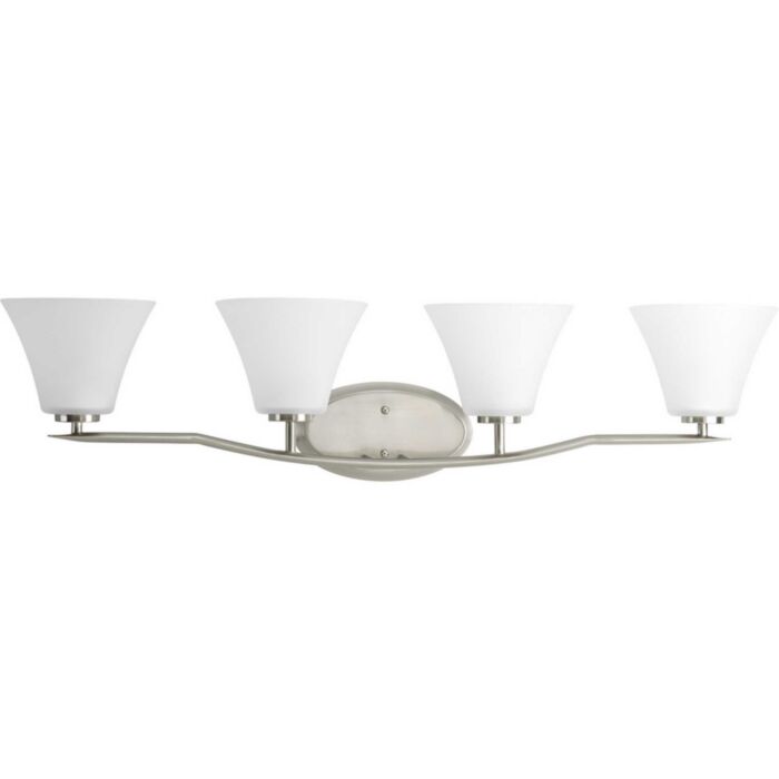 Bravo 4-Light Bathroom Vanity Light Bracket in Brushed Nickel
