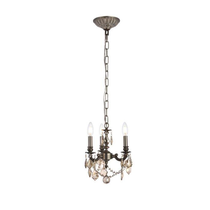 Lillie 3-Light Pendant in Pewter