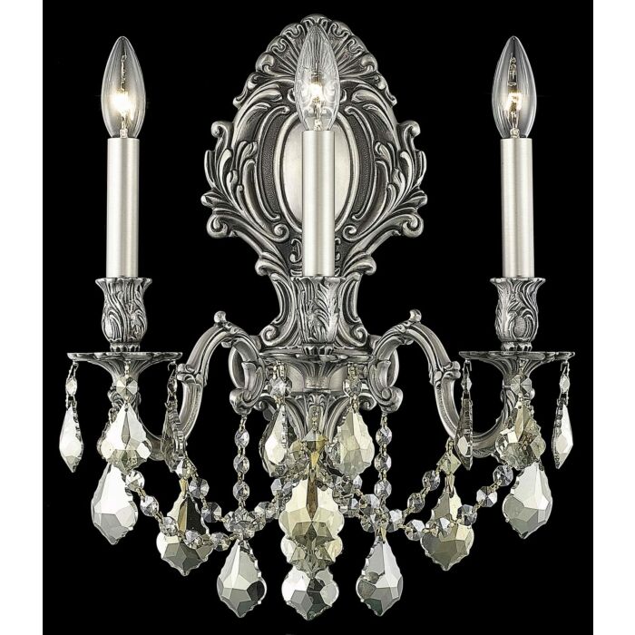 Monarch 3-Light Wall Sconce in Pewter