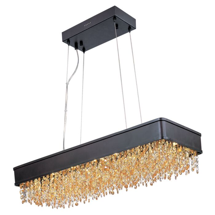 Maxim Lighting Mystic 32 Inch Scotch Crystal Linear Pendant in Bronze