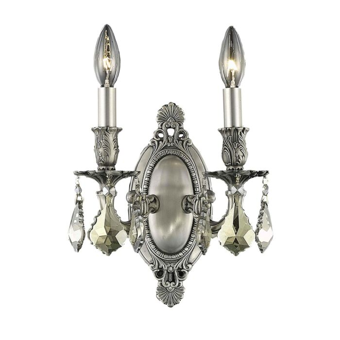 Rosalia 2-Light Wall Sconce in Pewter