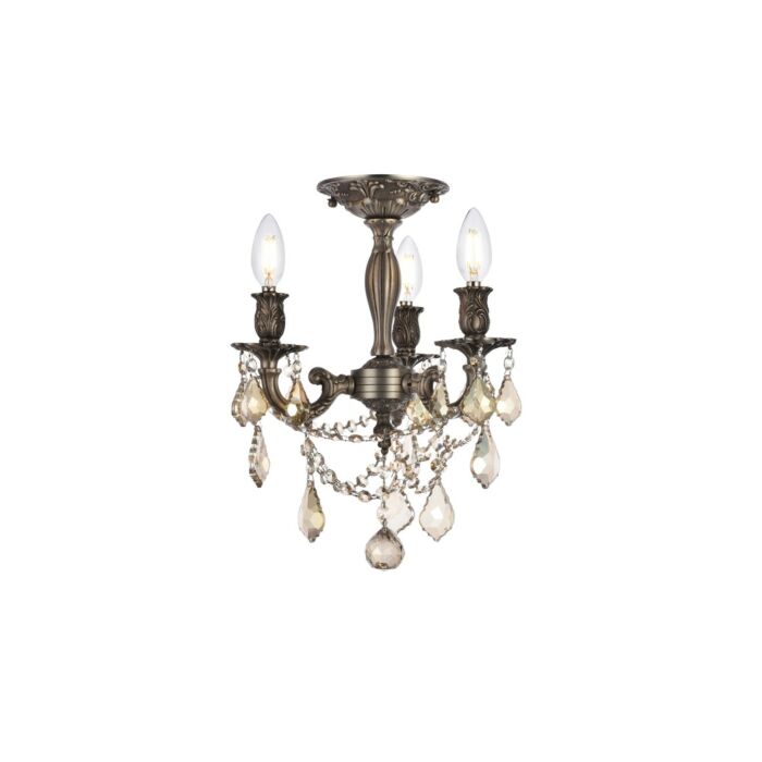 Rosalia 3-Light Flush Mount in Pewter