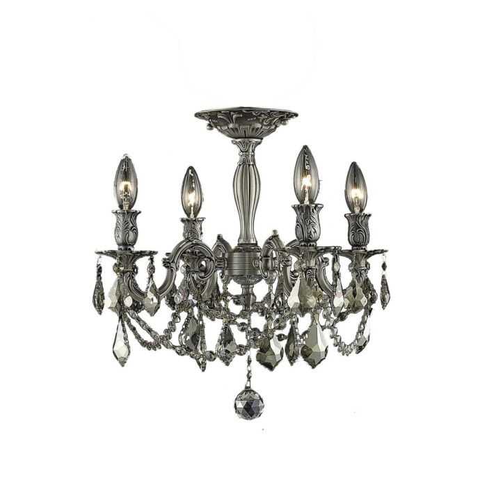 Rosalia 4-Light Flush Mount in Pewter