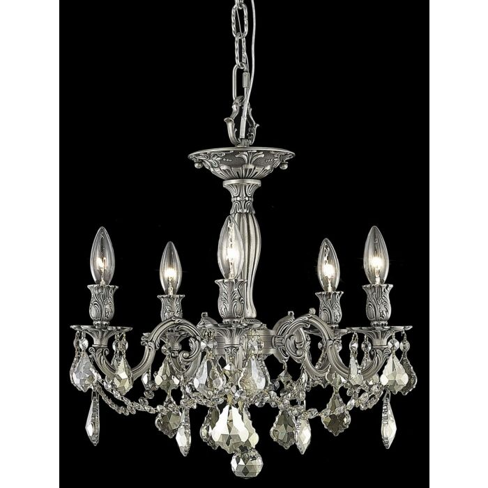 Rosalia 5-Light Flush Mount in Pewter