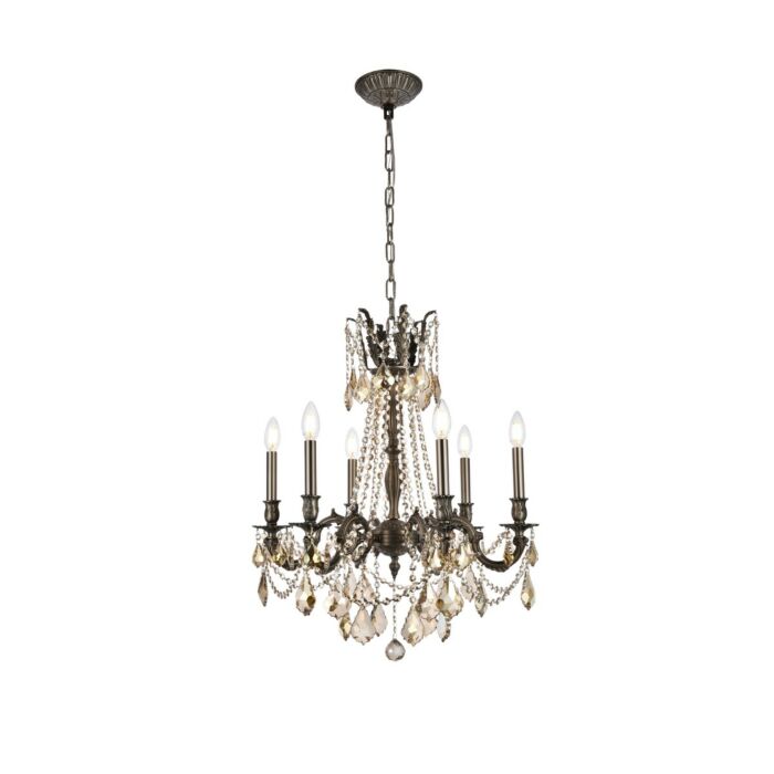 Rosalia 6-Light Chandelier in Pewter