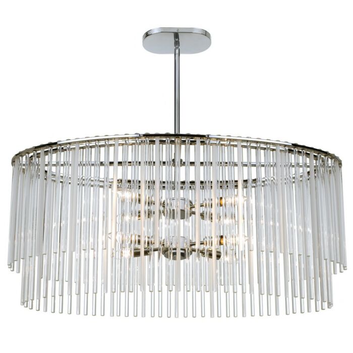 Crystorama Bleecker 8 Light 19 Inch Modern Chandelier in Polished Chrome