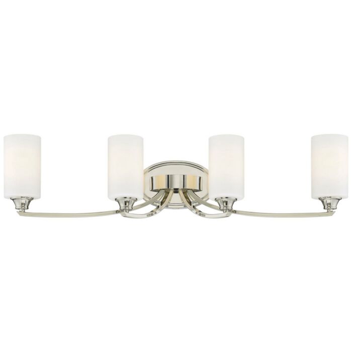 Minka Lavery Tilbury 4 Light Bathroom Vanity Light in Polished Nickel