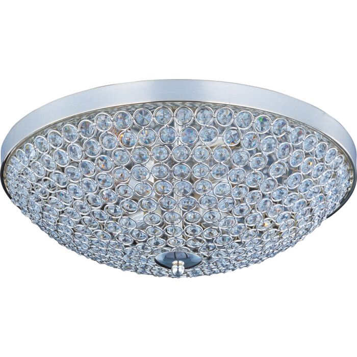 Maxim Glimmer 4 Light Flush Mount Ceiling Light in Plated Silver