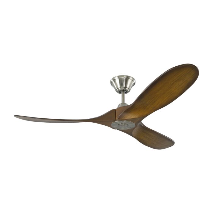 Monte Carlo Maverick II 52 Inch Indoor Ceiling Fan in Brushed Steel with Koa