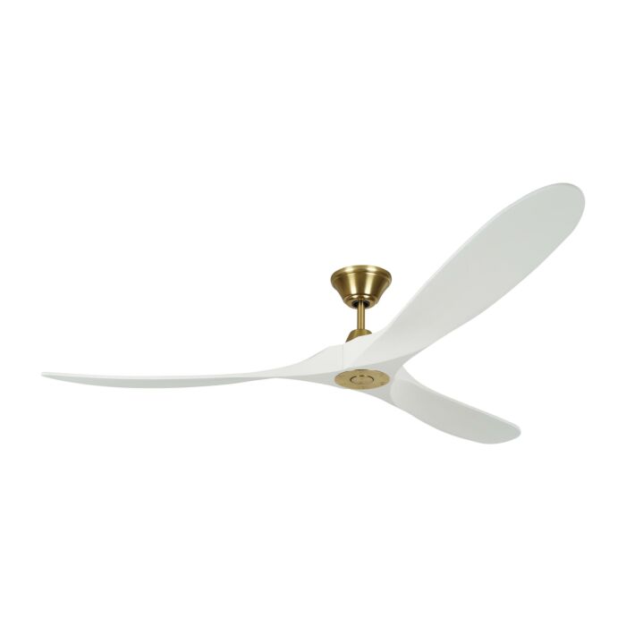 Monte Carlo Maverick Max 70 Inch Indoor Ceiling Fan in Matte White and Brass