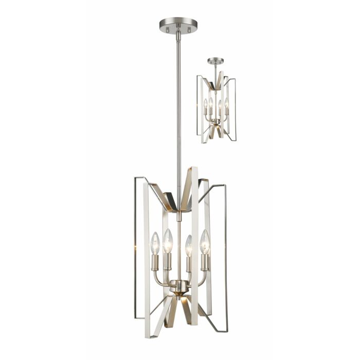 Z Lite Marsala 4 Light Pendant Light In Brushed Nickel