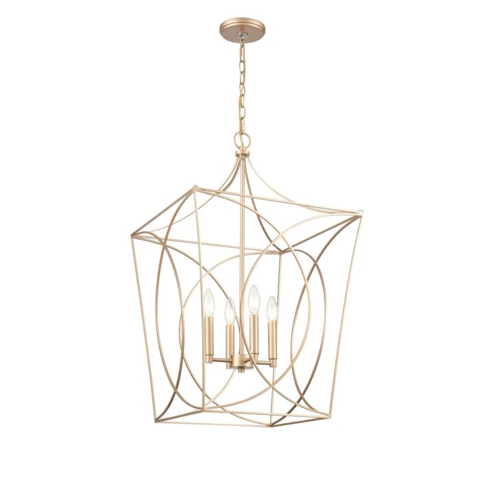 Millennium Tracy 4 Light Pendant Light in Painted Modern Gold