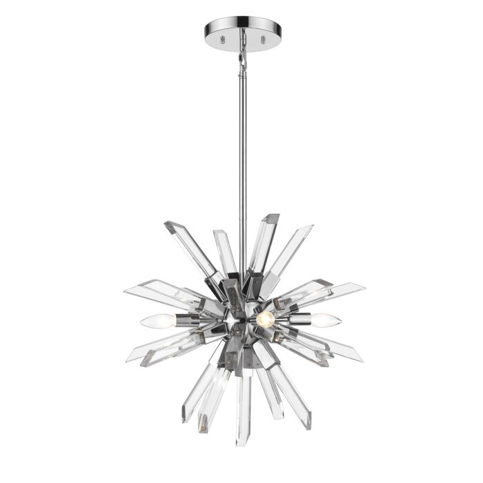 Z Lite Burst 4 Light Chandelier In Chrome