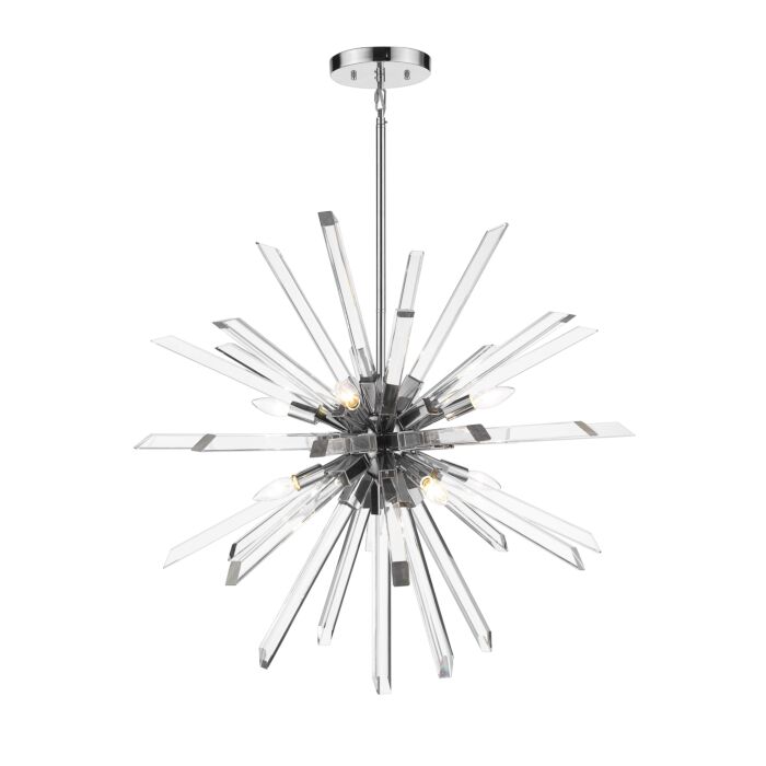 Z Lite Burst 8 Light Chandelier In Chrome