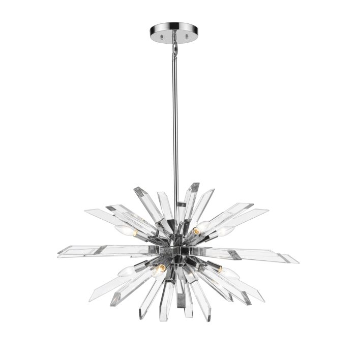 Z Lite Burst 8 Light Chandelier In Chrome