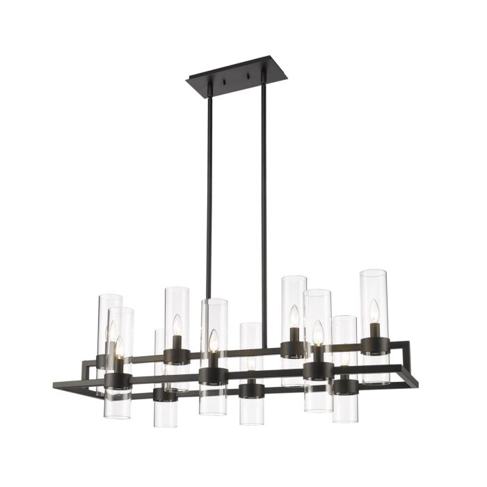 Z Lite Datus 10 Light Chandelier In Matte Black