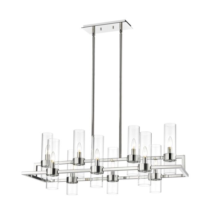 Z Lite Datus 10 Light Chandelier In Polished Nickel