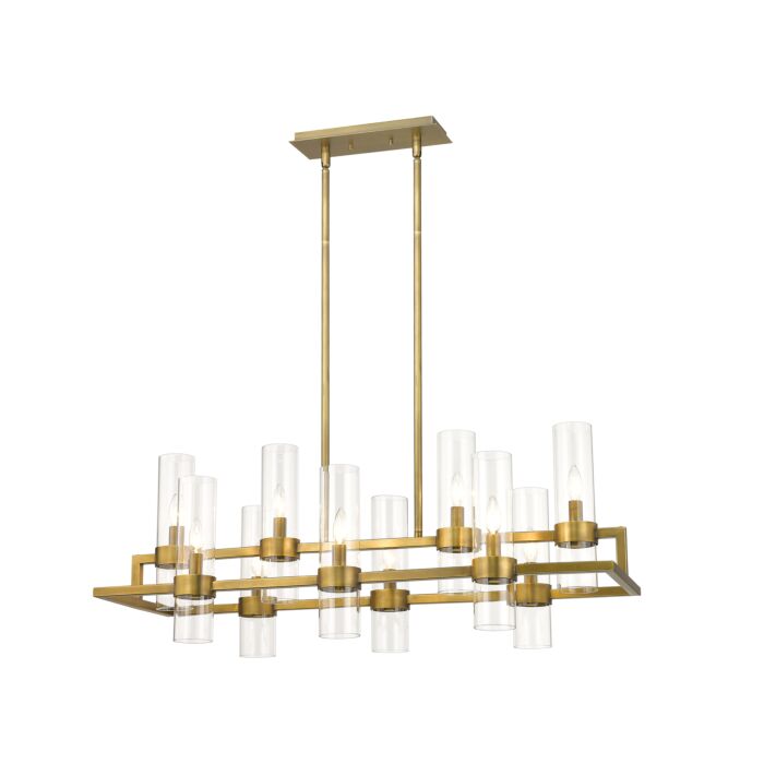 Z Lite Datus 10 Light Chandelier In Rubbed Brass