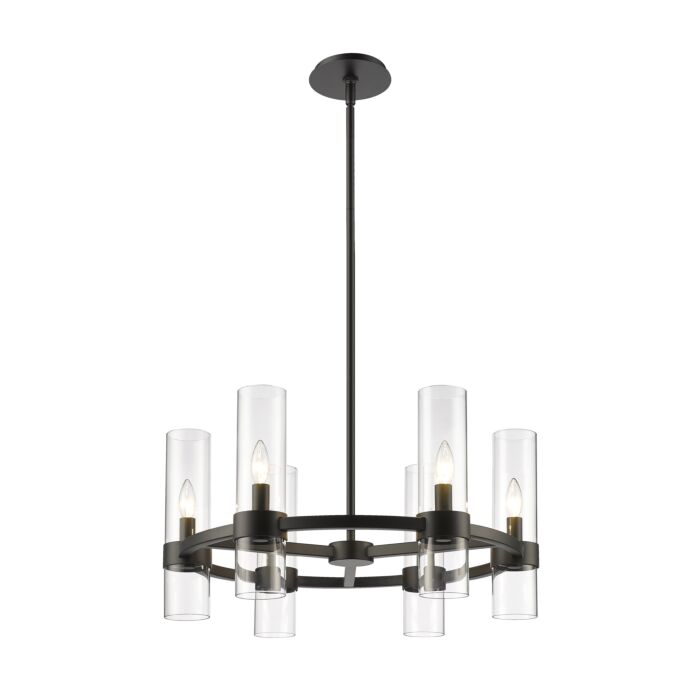 Z Lite Datus 6 Light Chandelier In Matte Black