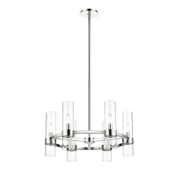 Z Lite Datus 6 Light Chandelier In Polished Nickel