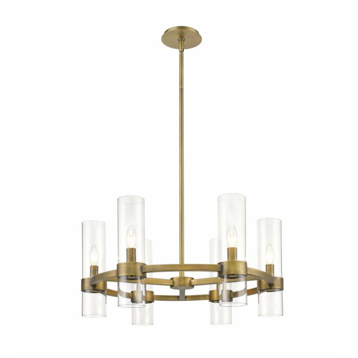 Z Lite Datus 6 Light Chandelier In Rubbed Brass