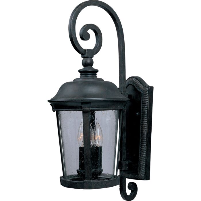 Maxim Dover VX 3 Light Outdoor Wall Lantern in Bronze