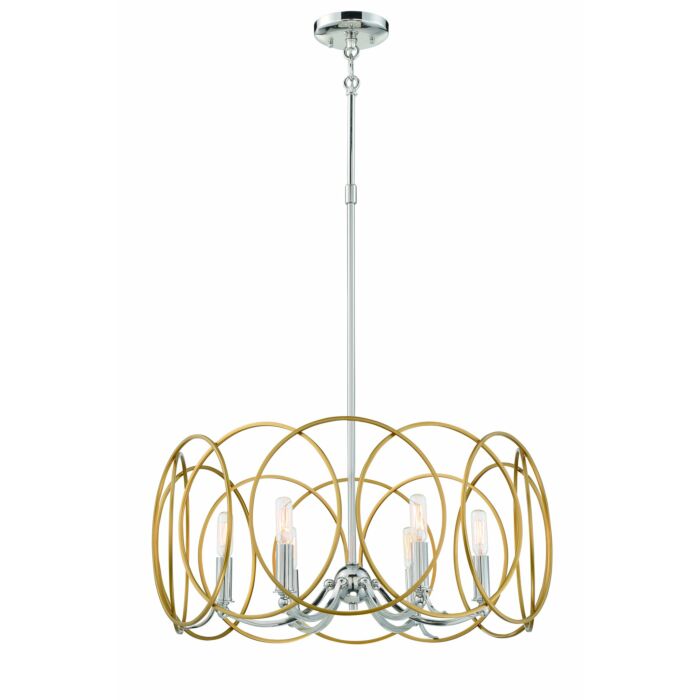 Minka Lavery Chassell 6 Light 25 Inch Pendant Light in Painted Honey Gold