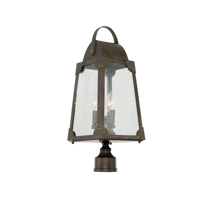 Kalco Arlington 3 Light 24 Inch Outdoor Post Light in Aged Bronze