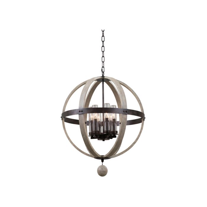 Kalco Harper 6 Light Outdoor Hanging Light in Florence Gold