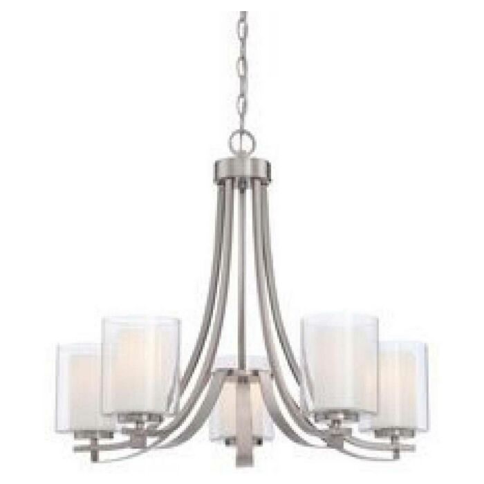 Minka Lavery Parsons Studio 5 Light Transitional Chandelier in Brushed Nickel