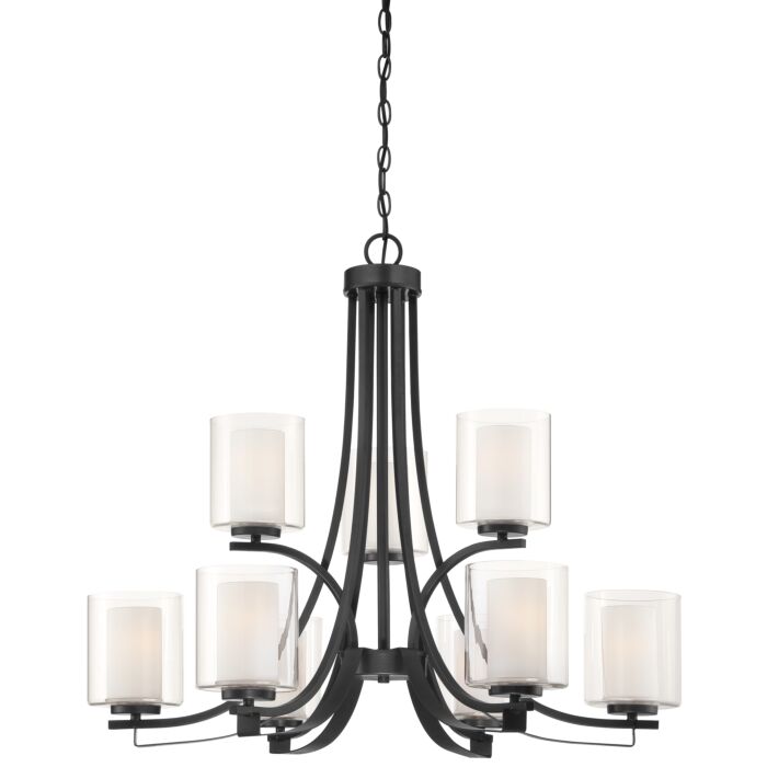Minka Lavery Parsons Studio 9 Light Transitional Chandelier in Sand Coal