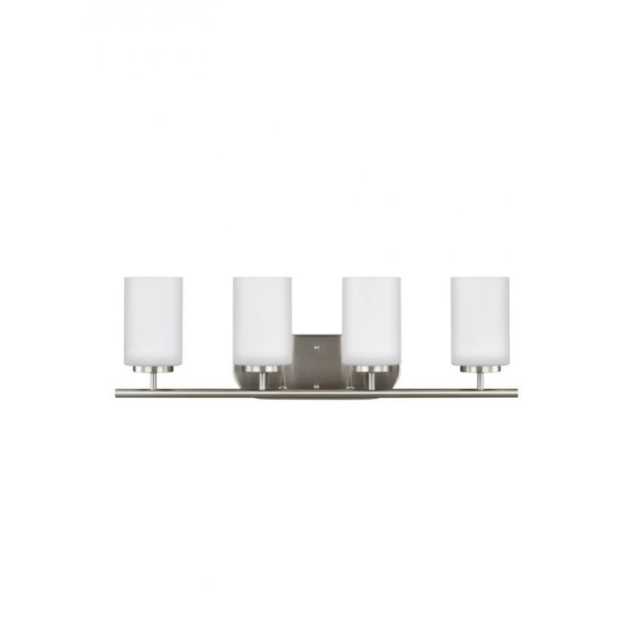 Sea Gull Oslo 4 Light 28 Inch Bathroom Vanity Light in Brushed Nickel