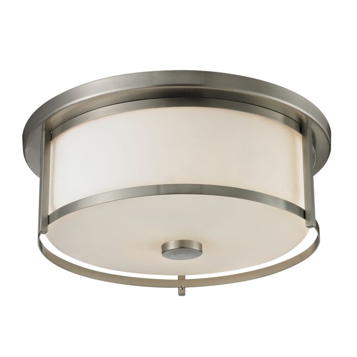 Z Lite Savannah 3 Light Flush Mount Ceiling Light In Brushed Nickel