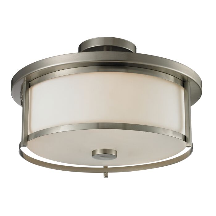 Z Lite Savannah 3 Light Semi Flush Mount Ceiling Light In Brushed Nickel