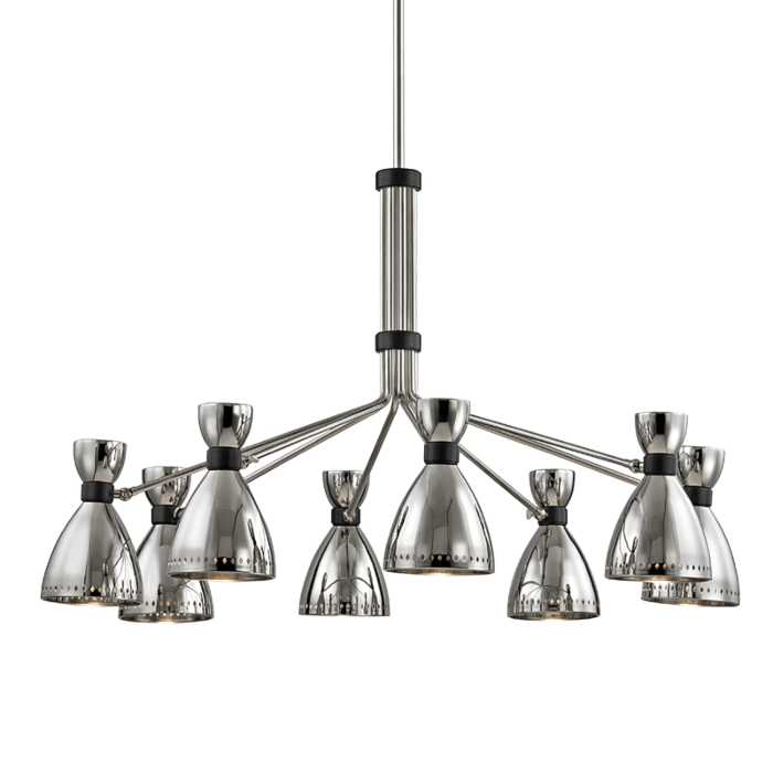 Hudson Valley Solaris 8 Light Chandelier in Polished Nickel