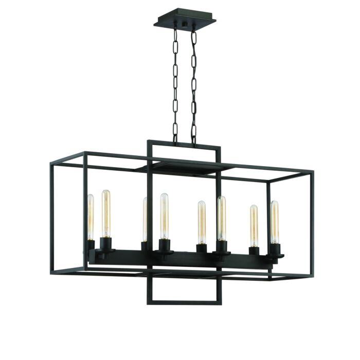 Craftmade Cubic 8 Light 36 Inch Transitional Chandelier in Aged Bronze Brushed