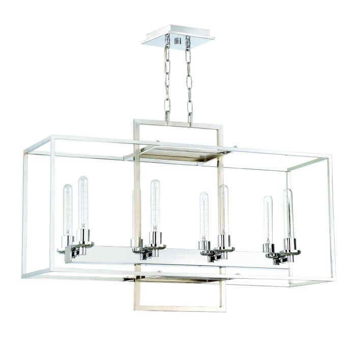 Craftmade Cubic 8 Light 36 Inch Transitional Chandelier in Chrome