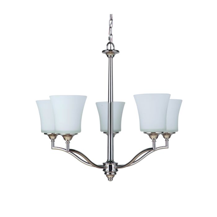 Craftmade Helena 5 Light Transitional Chandelier in Polished Nickel