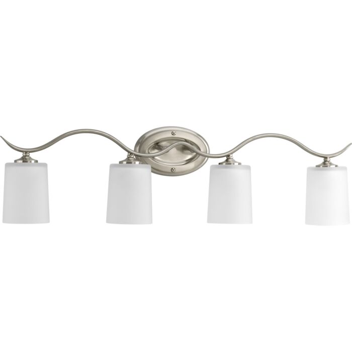 Inspire 4-Light Bathroom Vanity Light in Brushed Nickel