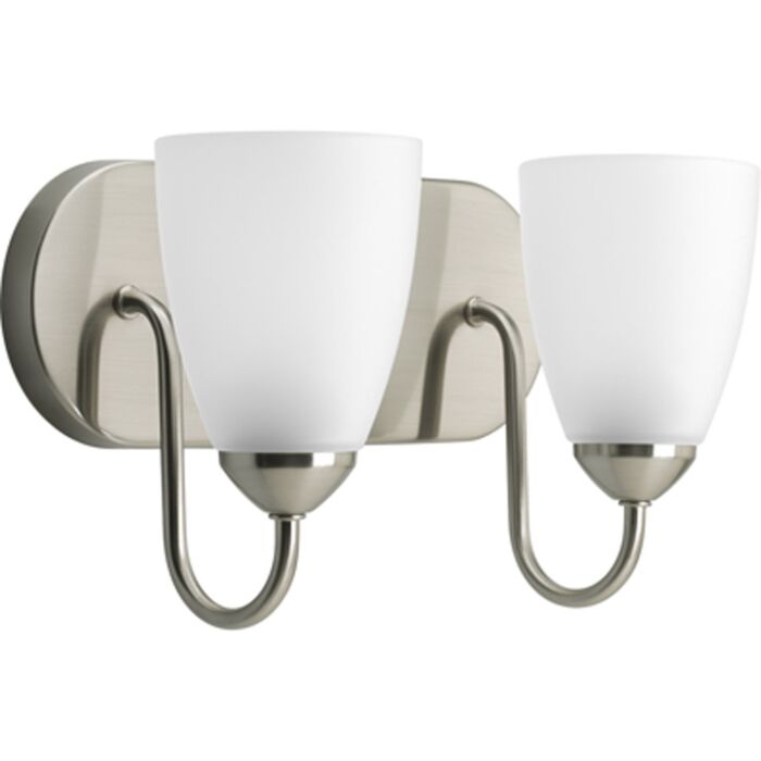 Gather 2-Light Bathroom Vanity Light in Brushed Nickel