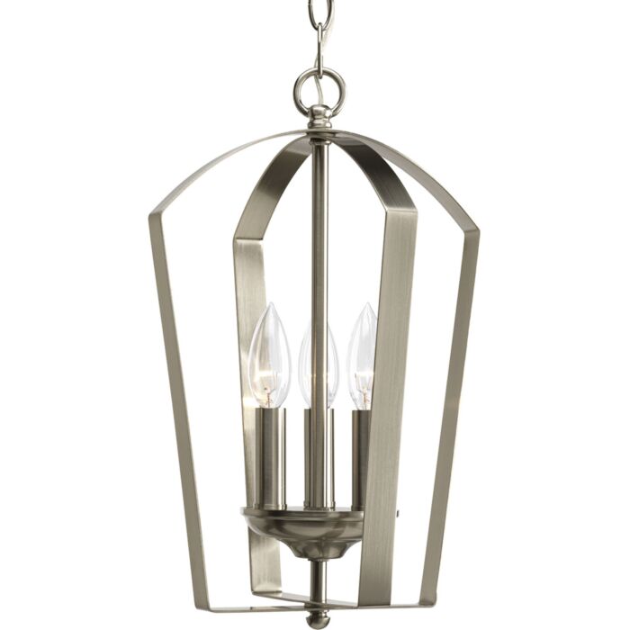 Gather 3-Light Foyer Pendant in Brushed Nickel