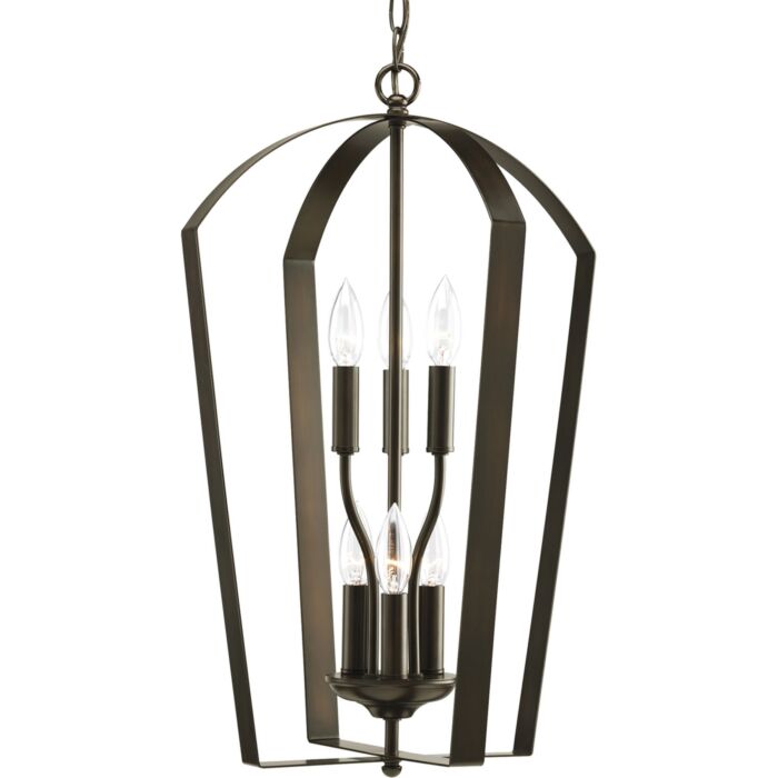 Gather 6-Light Foyer Pendant in Antique Bronze