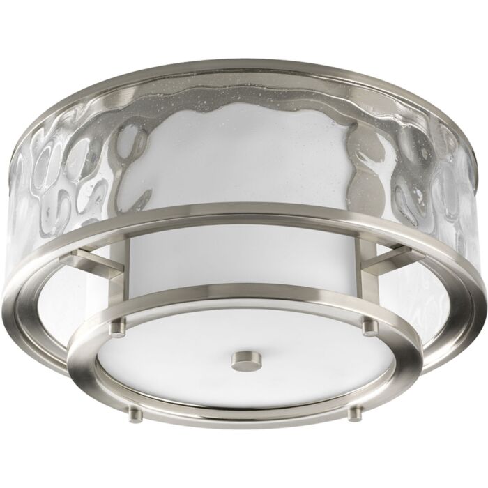 Bay Court 2-Light Flush Mount in Brushed Nickel