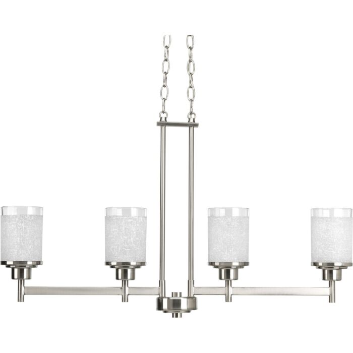 Alexa 4-Light Linear Chandelier in Brushed Nickel