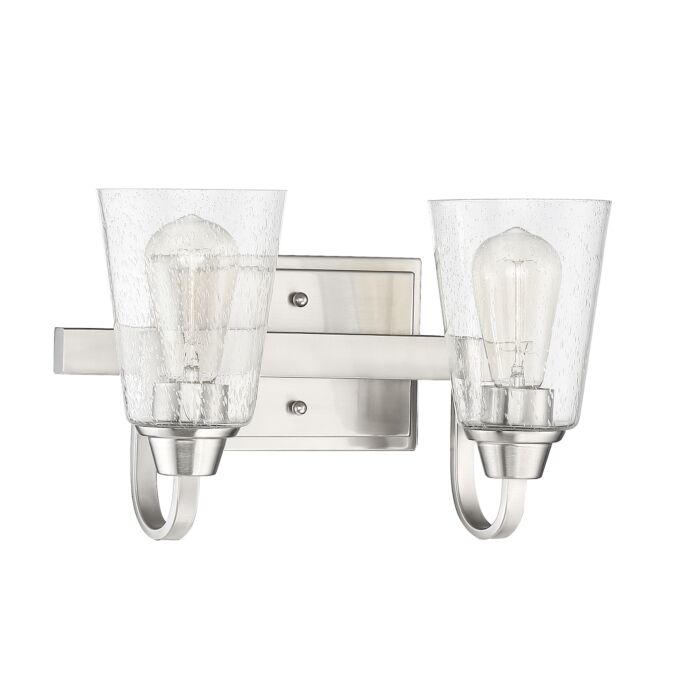 Craftmade Grace 2 Light Bathroom Vanity Light in Brushed Polished Nickel